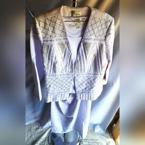 Women's White and Gold Jacket